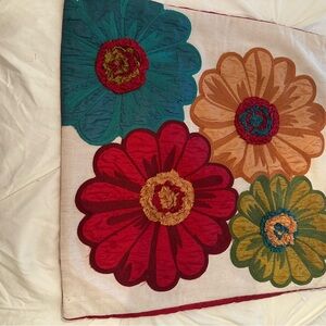 Pier 1 Vibrant Red Cushion Cover with Antique Brass Zipper